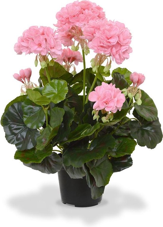 Geranium kunstplant in pot 40cm - roze
