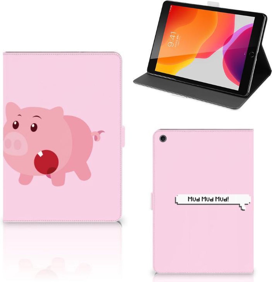 iPad 10.2 2019 | iPad 10.2 2020 | 10.2 2021 Hippe Tablet Hoes Pig Mud