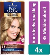 Poly Color Haarverf - 35 Middenblond - 4 stuks - Voordeelverpakking