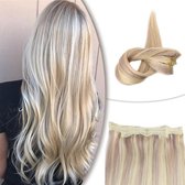 Hair Halo Wire Hair Extensions Clip  In Blond mix 60cm 100%Echt haar 120gram