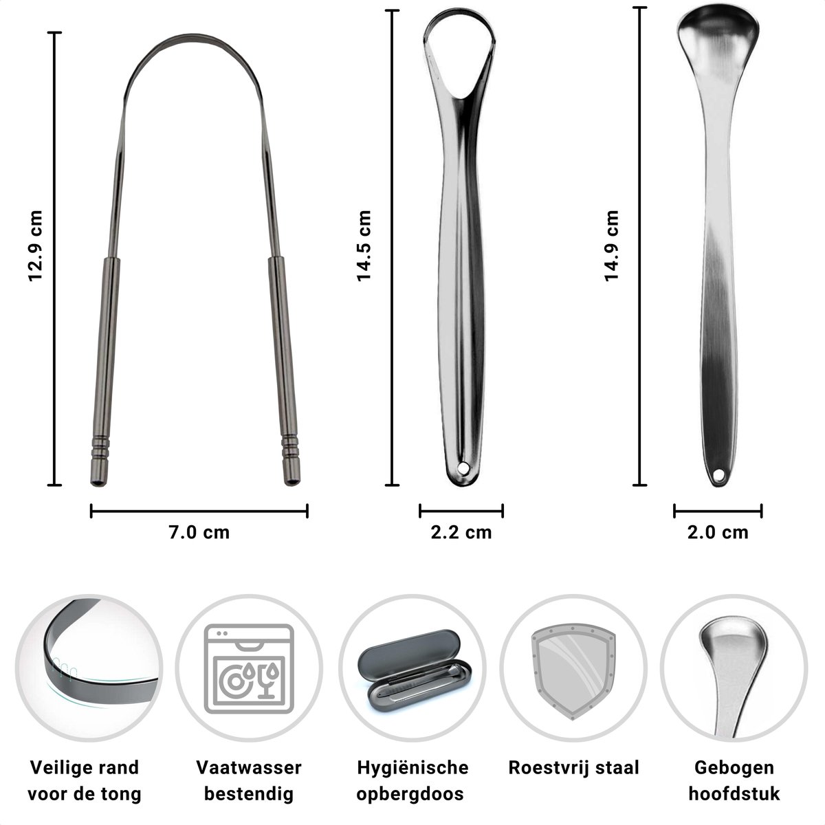 Tongreiniger Set Tegen Slechte Adem Tongschraper RVS Schraper