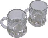 12x Shotglas/borrelglas bierpul glaasjes/glazen met handvat van 2cl - Party glazen