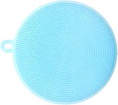 Siliconen schuurspons | Set van 2 stuks | Schoonmaak spons | Blauwe afwas spons | Siliconen haren spons