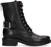 Sacha - Dames - Zwarte biker boots met gesp - Maat 37