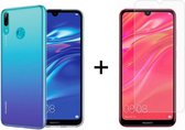 Huawei Y7 2019 hoesje siliconen case cover transparant - 1x Huawei Y7 2019 Screenprotector