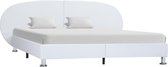 Bedframe Wit 180x200 cm Kunstleer (Incl LW Led klok) - Bed frame met lattenbodem - Tweepersoonsbed Eenpersoonsbed