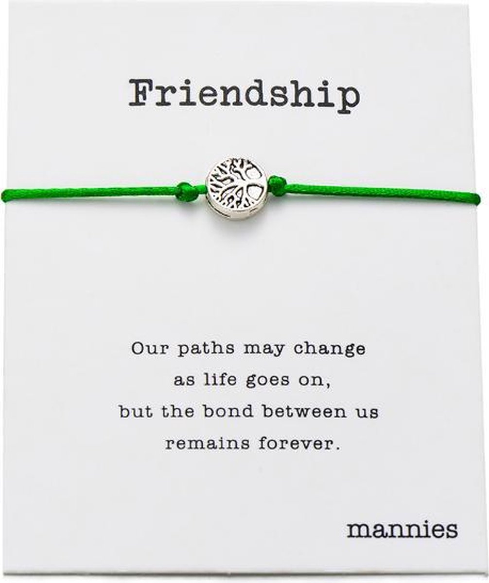Mannies vriendschapsarmband - 2 stuks - Vriendschaps armband met boodschap! Één voor jou, één voor je vriend(in)! - Meerdere kleuren - Gratis verzending - Vriendschap - Groen