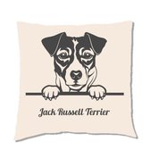 Sierkussen - Jack Russell Terrier - Wit - 45 Cm X 45 Cm
