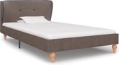 Bedframe Taupe Stof 90x200 cm (Incl LW Anti kras Vilt) - Bed frame met lattenbodem - Tweepersoonsbed Eenpersoonsbed