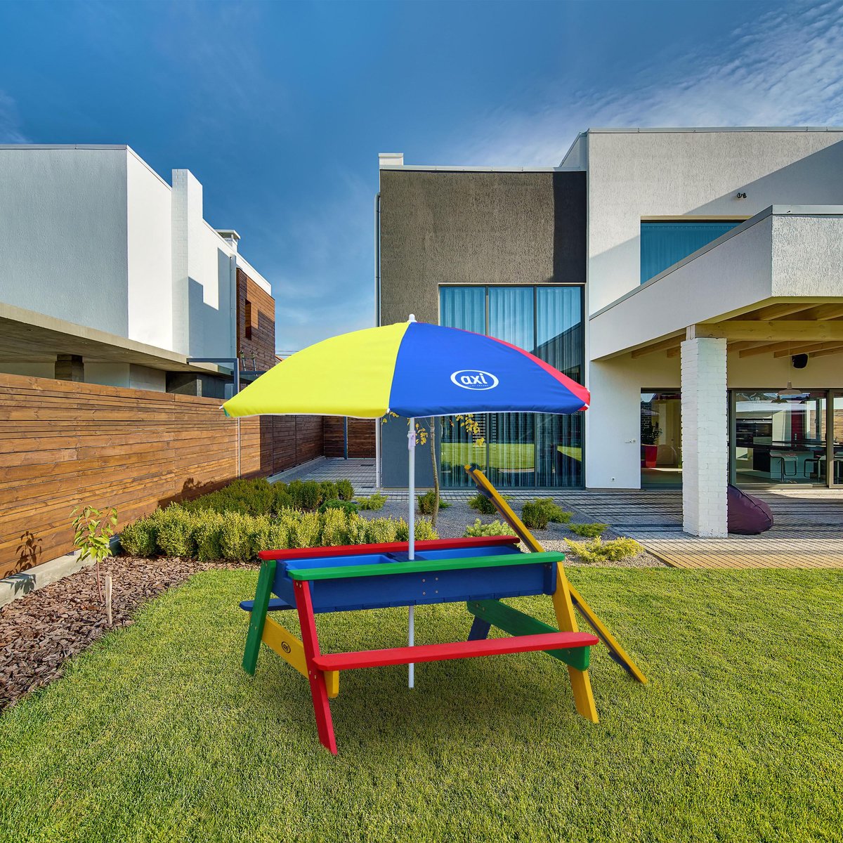 AXI Nick Zand & Water Picknicktafel in Regenboog kleuren - Verstelbare Parasol - FSC hout - Picknick tafel voor kinderen van hout — afbeelding 10