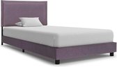 Bedframe Taupe Stof 90x200 cm (Incl LW Anti kras Vilt) - Bed frame met lattenbodem - Tweepersoonsbed Eenpersoonsbed