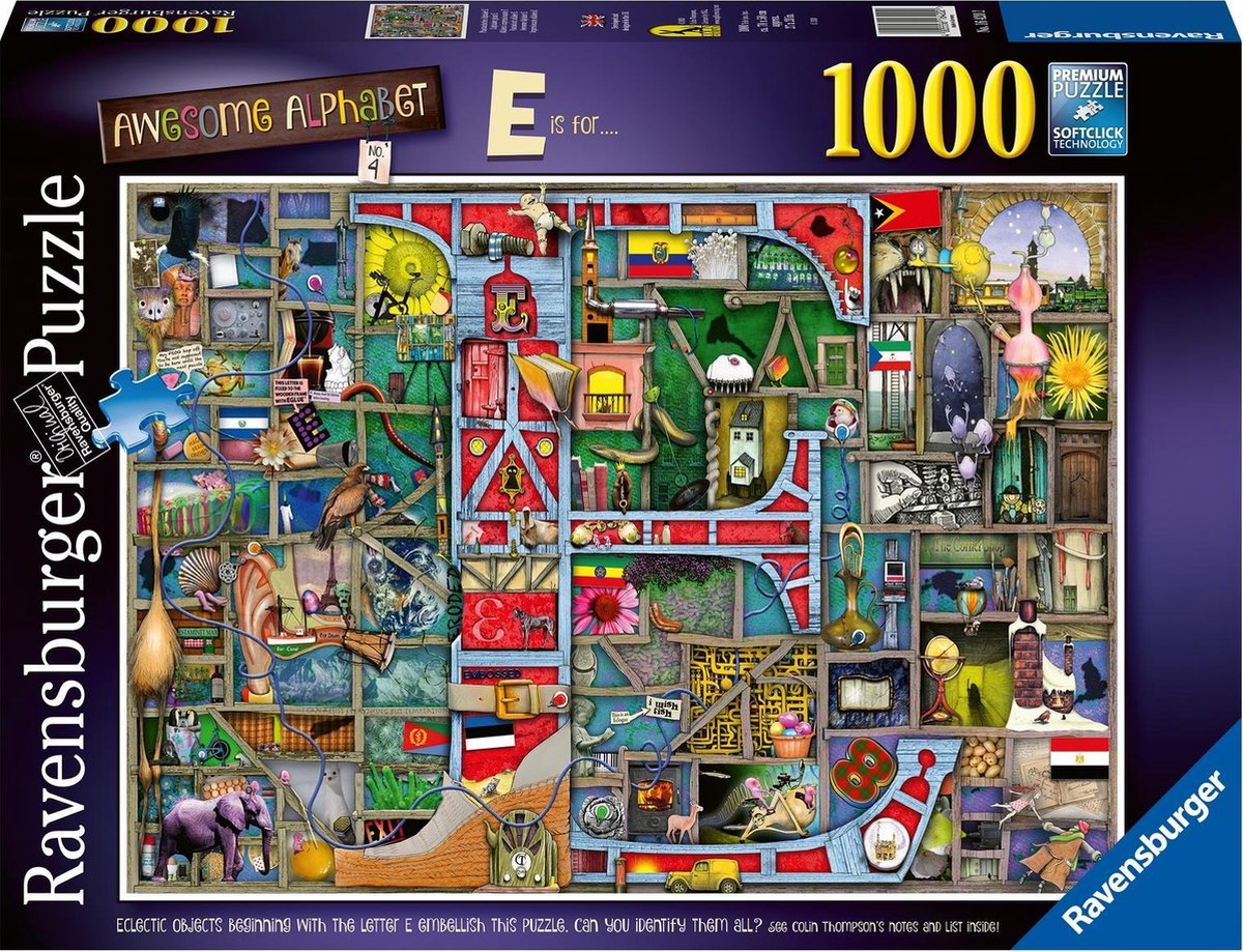 Ravensburger puzzel Awesome Alphabet E & F - Legpuzzel - 1000 stukjes