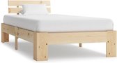 Bedframe Bruin GrenenHout 90x200 cm (Incl LW Anti kras Vilt) - Bed frame met lattenbodem - Tweepersoonsbed Eenpersoonsbed