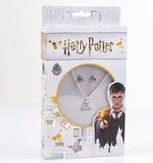 The Carat Shop Deathly Hallows ketting en oorbellen set - Harry Potter Jewelry