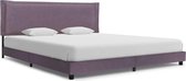 Bedframe Taupe Stof 160x200 cm (Incl LW Anti kras Vilt) - Bed frame met lattenbodem - Tweepersoonsbed Eenpersoonsbed