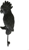 Wandhaak Papegaai - zwart - 16,4x6,5x7 cm