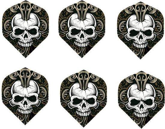 Luxe 6-delige Set Dart As en Patroon Zwart Doodshoofd - Shafts en Flights - Dartpijlen - Dart Accessoires van luxe — afbeelding 3