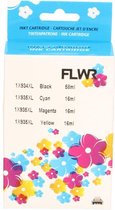 FLWR - Inktcartridges / 934XL / 4-pack Zwart & Kleur - Geschikt voor HP