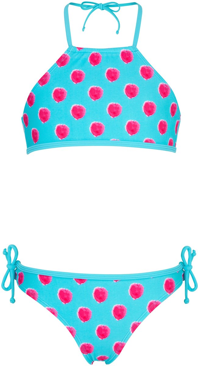 Snapper Rock UV bikini Kinderen Frambozen - Blauw - Maat 104-110