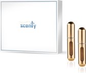 Scenty - Parfum Verstuiver Navulbaar - Mini Parfum Flesje - Reisflesje - Goud - 2 stuks - Inclusief hoesje!