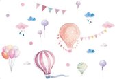 TH Commerce - MUURSTICKER  - LUCHTBALLON - BALLON - BALLONNEN - VLAGGEN - WANDDECORATIE - KINDERKAMER - BABYKAMER - JONGEN - MEISJE - nr 6443