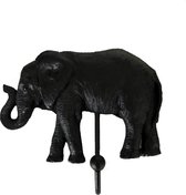 Wandhaak olifant - zwart - 13,4 x 11,1 cm