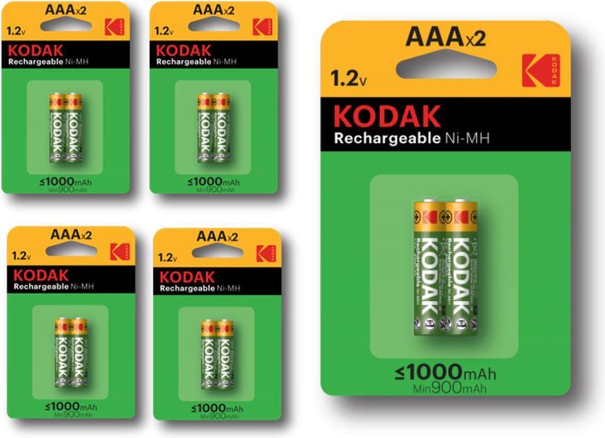 Kodak 1000mAh AAA oplaadbare batterijen 1.2V NiMH