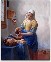 Handgeschilderd schilderij Olieverf op Canvas - Johannes Vermeer 'Het Melkmeisje'