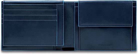 Piquadro Blue Square Men's Wallet With Flip Up With ID/Coin Pocket Night Blue