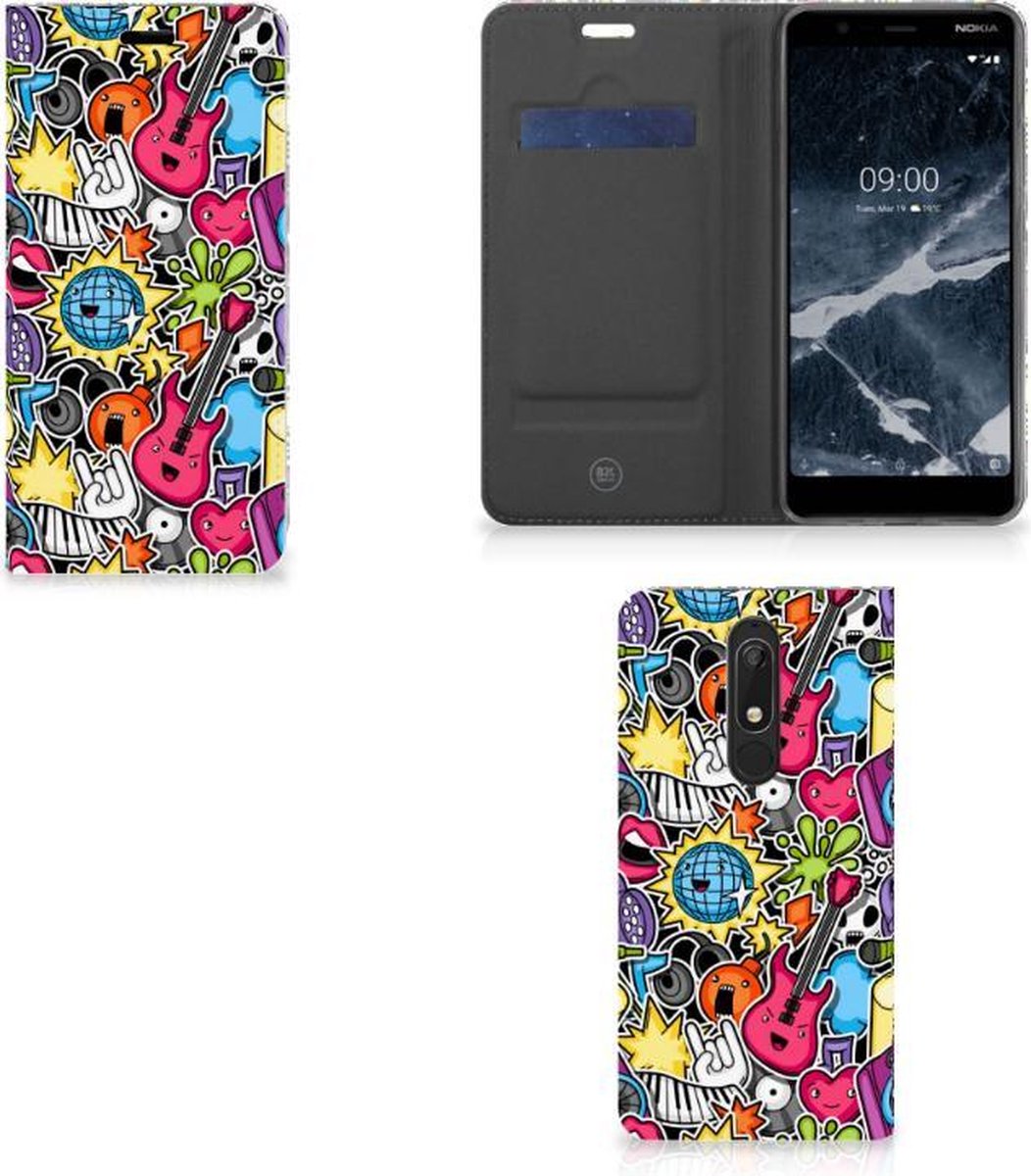 Standcase Hoesje voor Nokia 5.1 (2018) Hippe Standcase Punk Rock