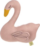 Lässig gebreid speeltje knuffel met rammelaar knetter Little Water Swan