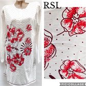 Dames nachthemd lange mouw rood wit M