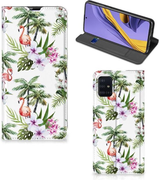 Hoesje maken Samsung Galaxy A51 Flamingo Palms | bol.com
