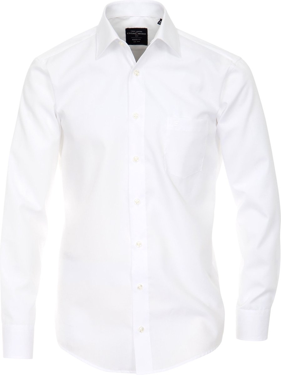 CASA MODA modern fit overhemd - popeline - wit - Strijkvrij - Boordmaat: 44 (EU maat: XL)