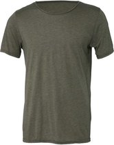 Senvi Wide Raw Neck T-Shirt - Olive - Maat L