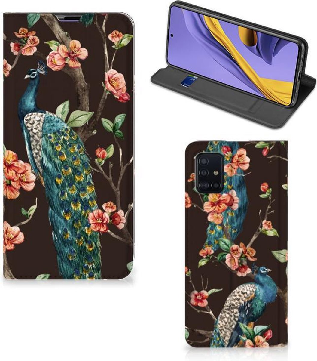 Samsung Galaxy A51 Hoesje maken Pauw met Bloemen