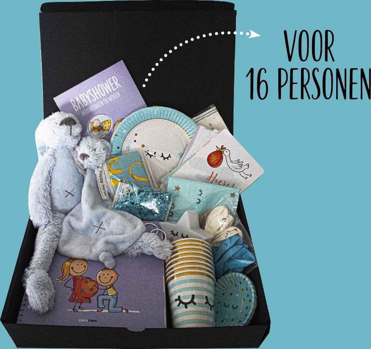 Goedkoopste Babyshowerpakket 16 personen (jongen