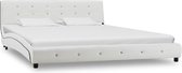 Bedframe Wit 160x200 cm Kunstleer (Incl LW Anti kras Vilt) - Bed frame met lattenbodem - Tweepersoonsbed Eenpersoonsbed