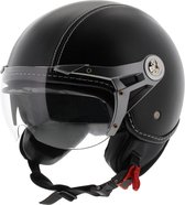 MT Soul Retro helm leer zwart