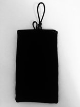 Smartphone hoesje - telefoon bag - stof - zwart - afsluitbaar