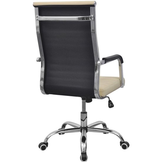 | vidaXL Bureaustoel 55x63 cm kunstleer gebroken wit Bureaustoel 55x63 cm kunstleer gebroken wit
