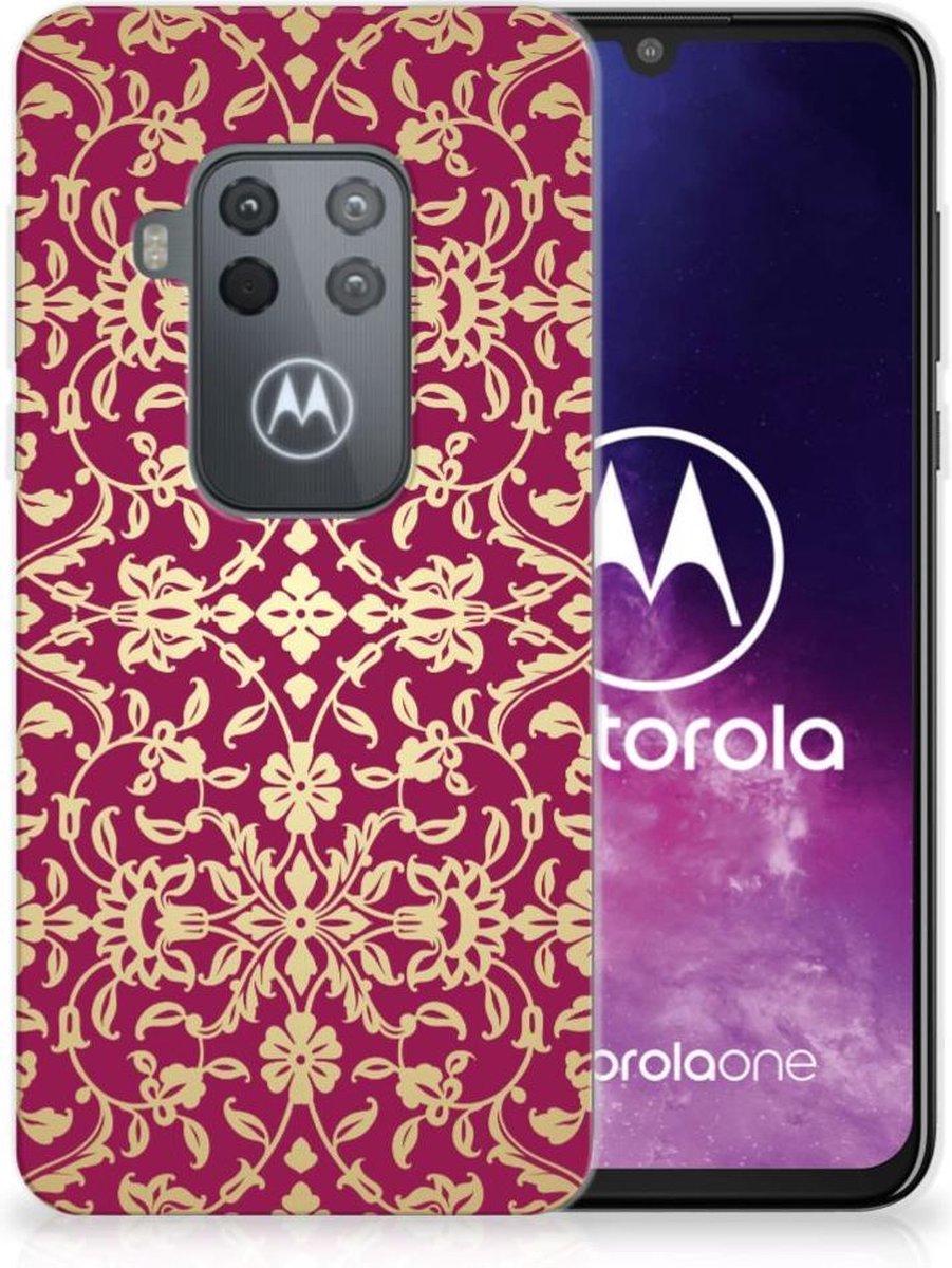 Siliconen Hoesje Motorola One Zoom Barok Pink
