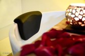 Luxe Badkussen - Badkussen voor in bad - Nekkussen Bad - Hoofdsteun - Jacuzzi - Zwart - Anti Slip - Cadeautip -  met Schrubhandschoen