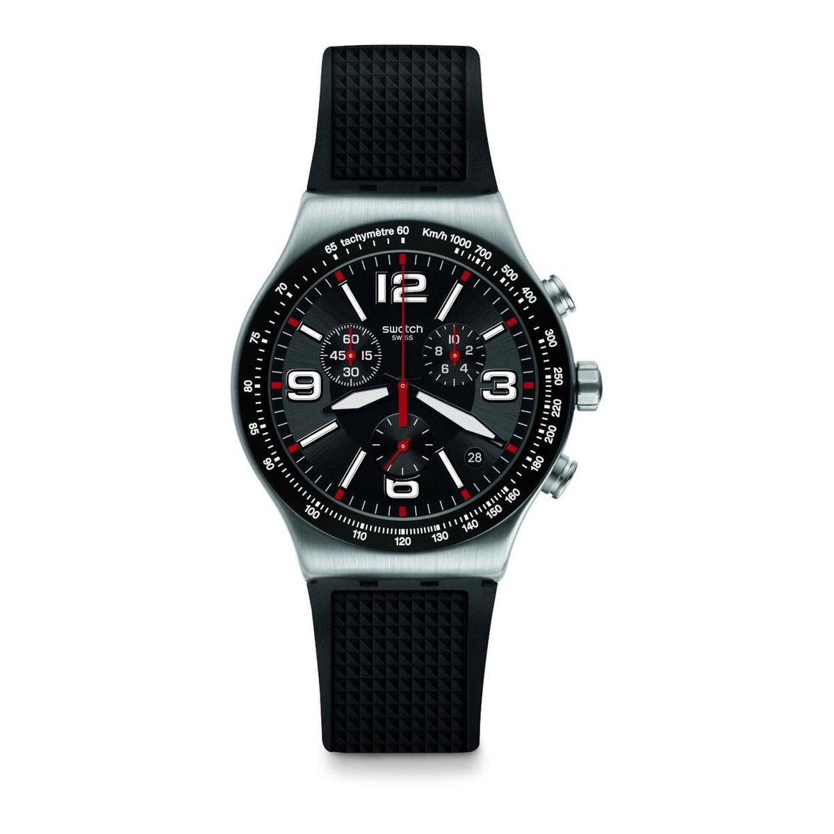 Swatch Irony Dark Grid horloge - Zwart