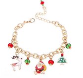 Kerst bedel armband met kerst hangetjes