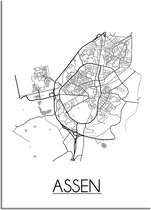 DesignClaud Assen Plattegrond poster - A2 + fotolijst wit (42x59,4cm)