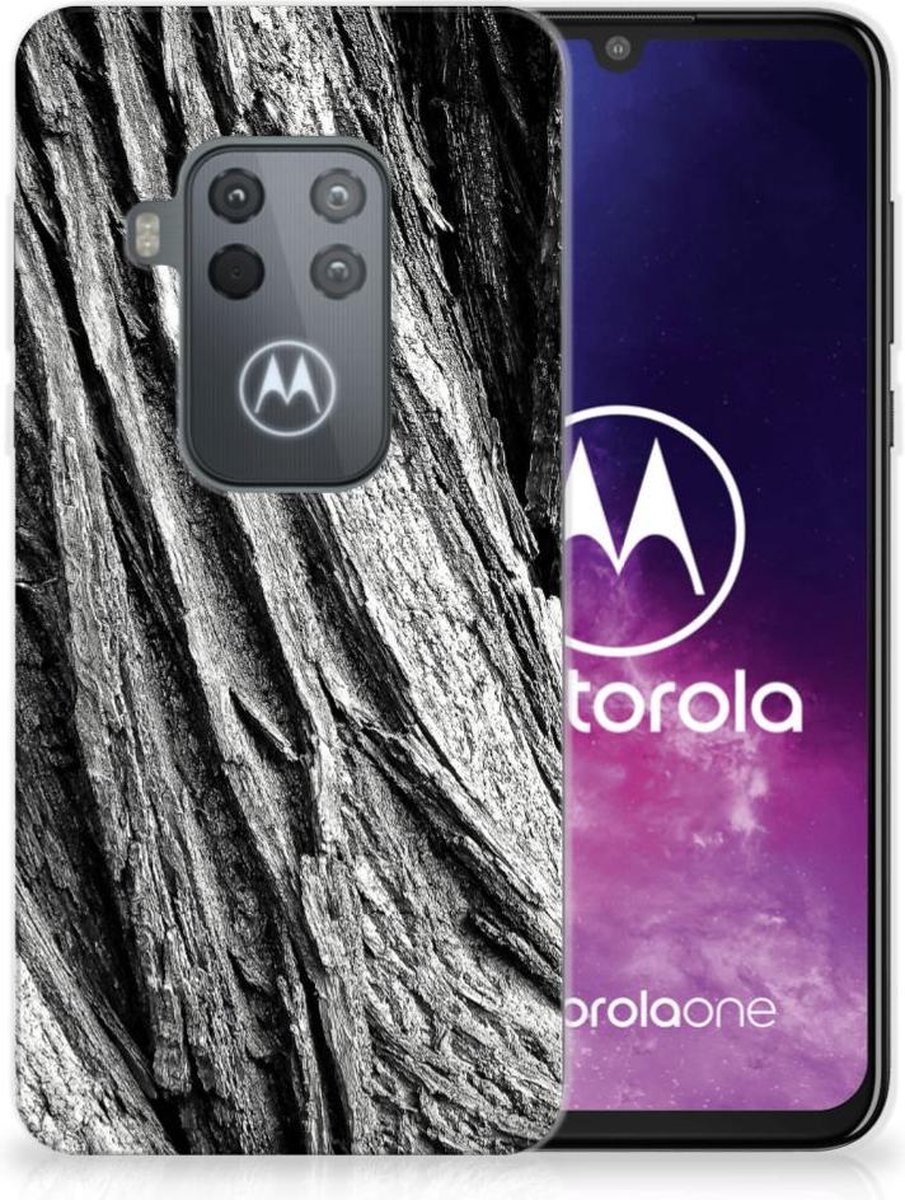 Bumper Hoesje Motorola One Zoom Boomschors Grijs