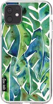 Casetastic Apple iPhone 11 Hoesje - Softcover Hoesje met Design - Green Philodendron Print