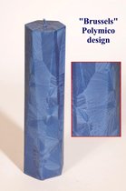 Design kaars "Brussels", blauw polymico, hoogte: 31 cm