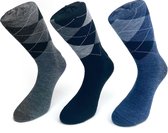 3 paar Meisterhome® Thermo Diabetes sokken vol badstof in de kleuren zwart- grijs- jeans 43-46